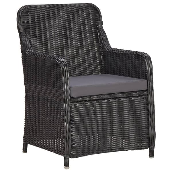vidaXL Caféset med dynor 3 delar konstrotting svart