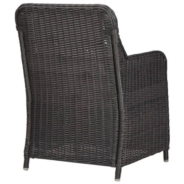 vidaXL Caféset med dynor 3 delar konstrotting svart