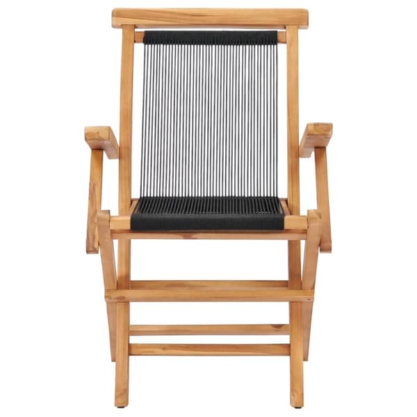 vidaXL foldbare havestole 2 stk. massivt teaktræ og reb