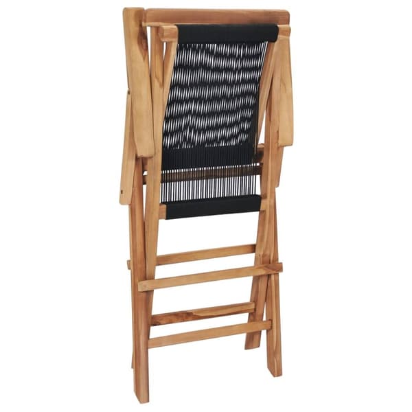 vidaXL foldbare havestole 2 stk. massivt teaktræ og reb