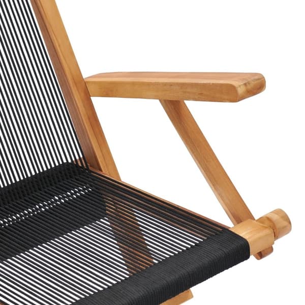 vidaXL foldbare havestole 2 stk. massivt teaktræ og reb