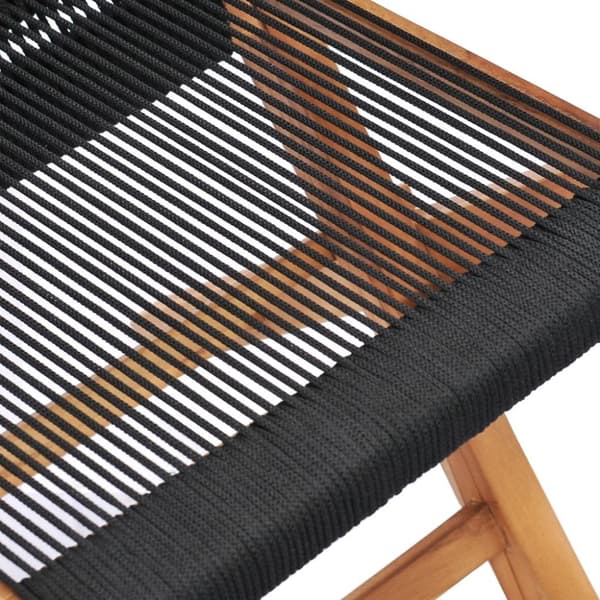 vidaXL foldbare havestole 2 stk. massivt teaktræ og reb