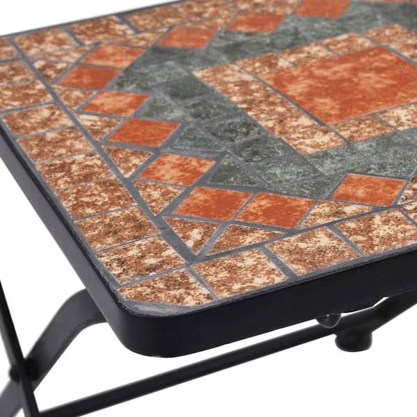 vidaXL Mosaikkbistrostoler 2 stk oransje/grå