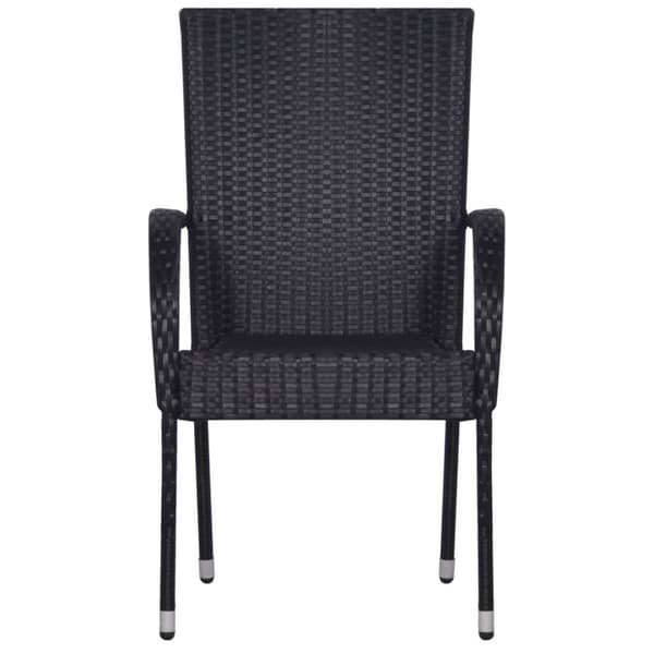vidaXL havestole 4 stk. stabelbare polyrattan sort