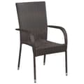 Miniatyrbillede 2 af 5: vidaXL stabelbare havestole 6 stk. polyrattan brun