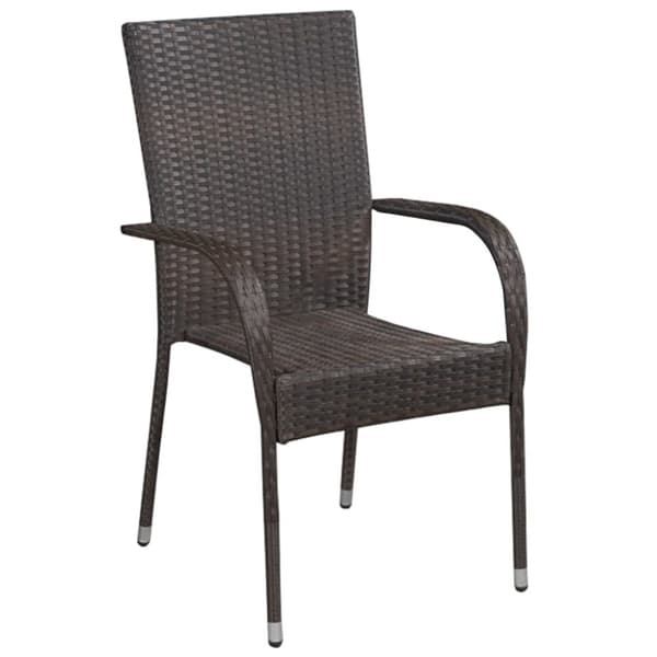 vidaXL stabelbare havestole 6 stk. polyrattan brun