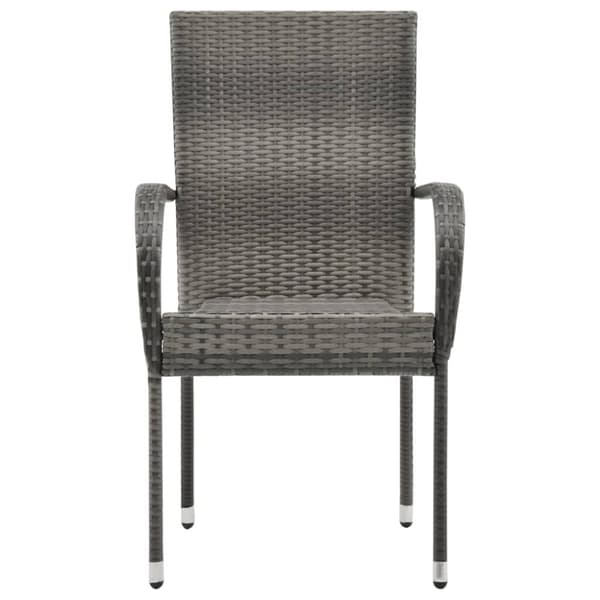 vidaXL havestole 6 stk. stabelbare polyrattan grå