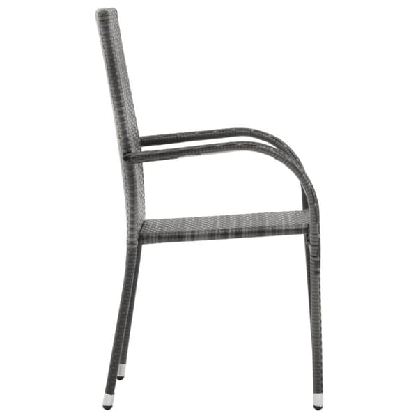 vidaXL havestole 6 stk. stabelbare polyrattan grå