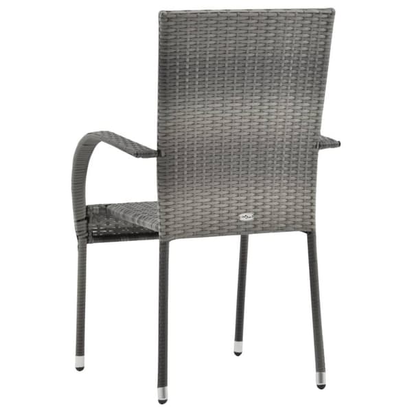 vidaXL havestole 6 stk. stabelbare polyrattan grå
