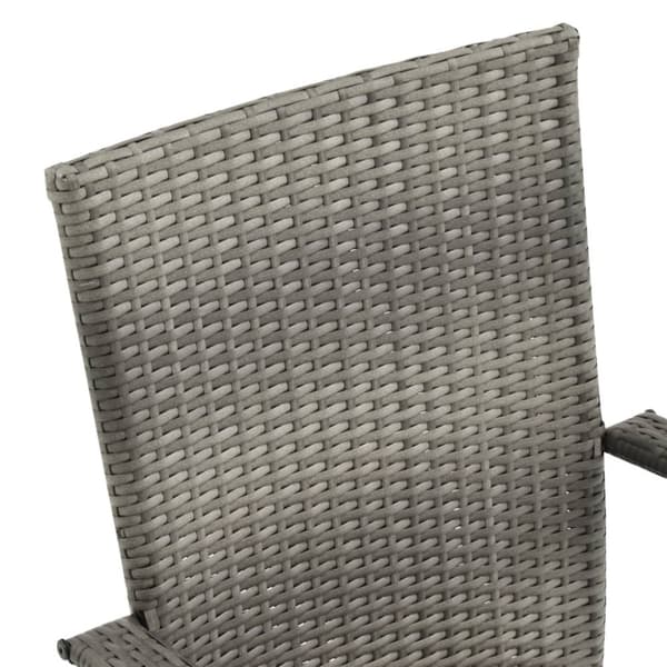 vidaXL havestole 6 stk. stabelbare polyrattan grå