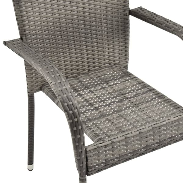 vidaXL havestole 6 stk. stabelbare polyrattan grå