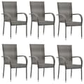 Miniatyrbillede 1 af 9: vidaXL havestole 6 stk. stabelbare polyrattan grå