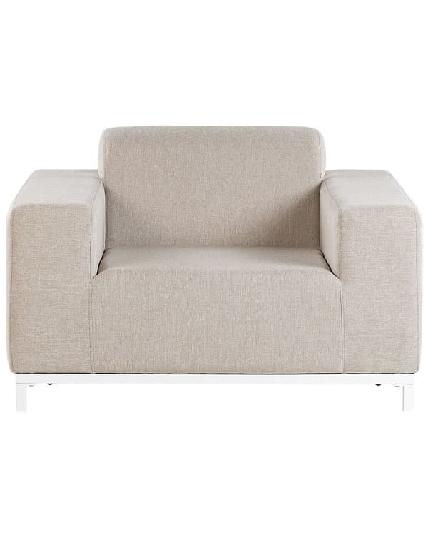 Nojatuolisetti beige polyesteriä 105 x 67 x 84 cm metallijalat ulkokäyttöön 2 kpl moderni tyyli