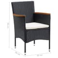 Miniatyrbillede 8 af 8: vidaXL havestole 4 stk. polyrattan sort