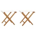 Miniatyrbilde 1 av 7: vidaXL Klappstoler 2 stk heltre teak og stoff kremhvit