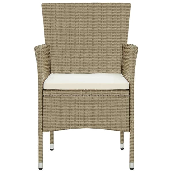 vidaXL Utendørs spisestoler 2 stk polyrotting beige