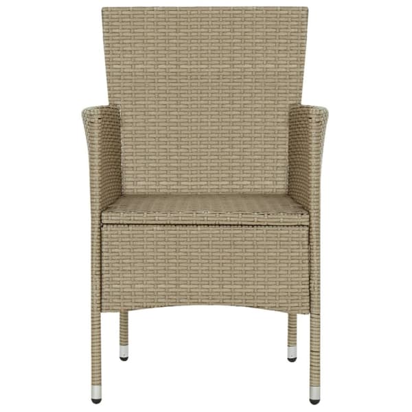 vidaXL Utendørs spisestoler 2 stk polyrotting beige