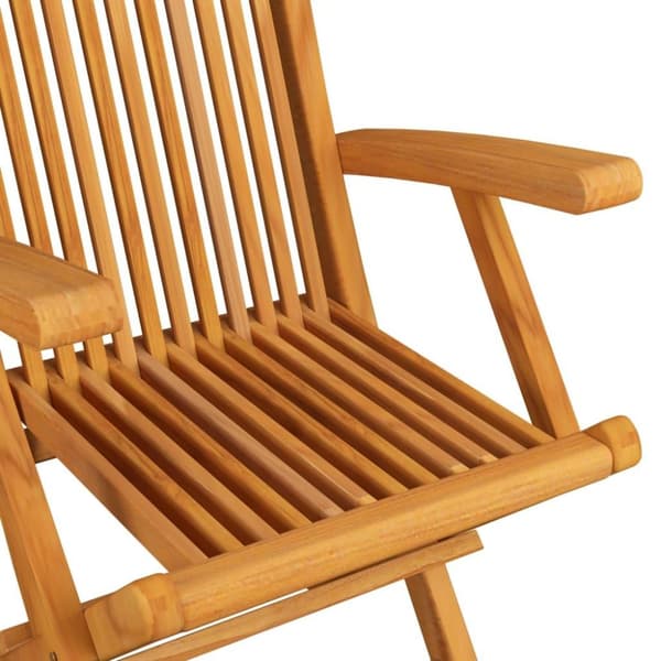 vidaXL Trädgårdsstolar med gräddvita dynor 4 st massiv teak