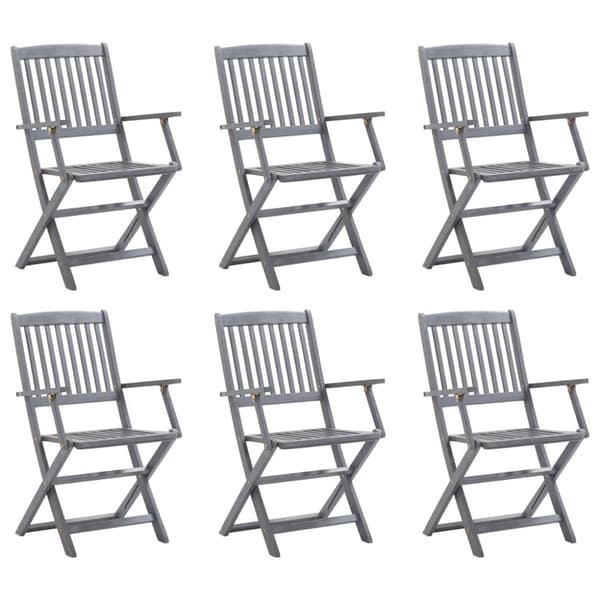 vidaXL foldbare havestole 6 stk. massivt akacietræ