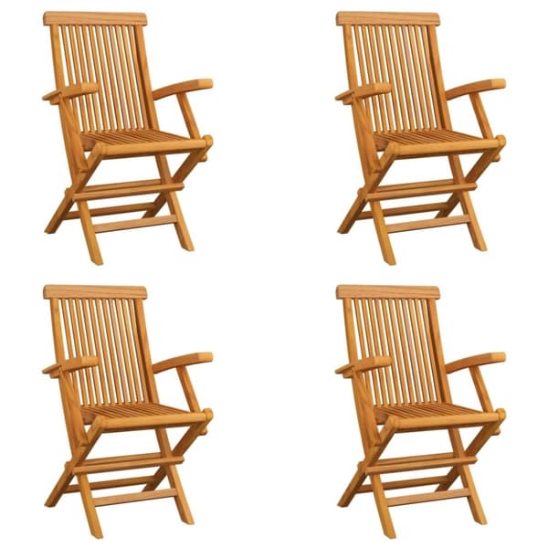 vidaXL Sammenleggbare hagestoler 4 stk heltre teak