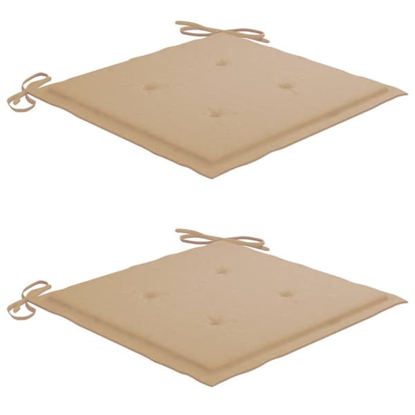 vidaXL havestole 2 stk. med beige hynder massivt teaktræ