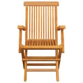 Miniatyrbild 3 av 10: vidaXL Trädgårdsstolar med beige dynor 4 st massiv teak
