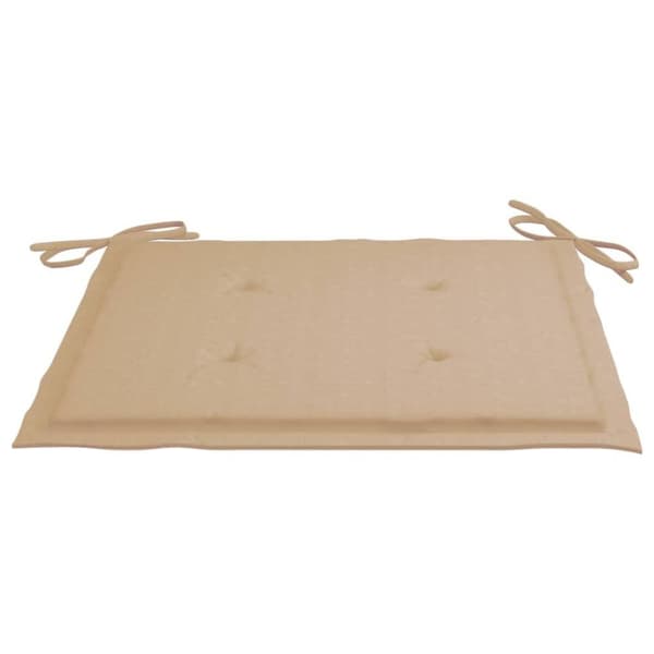 vidaXL Trädgårdsstolar med beige dynor 4 st massiv teak
