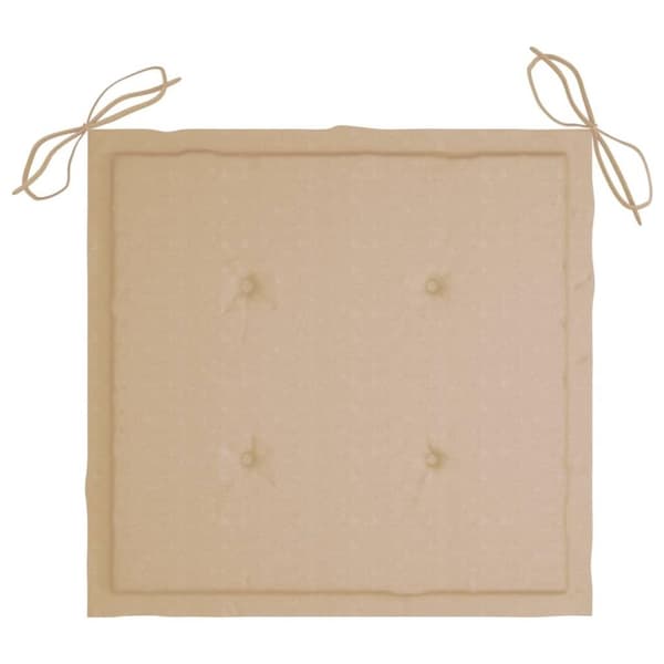 vidaXL Trädgårdsstolar med beige dynor 4 st massiv teak
