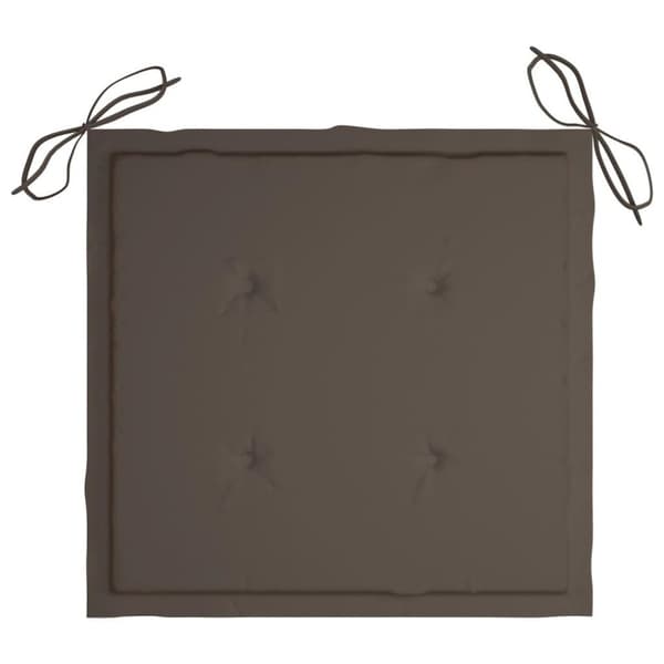 vidaXL Trädgårdsstolar med taupe dynor 4 st massivt teakträ