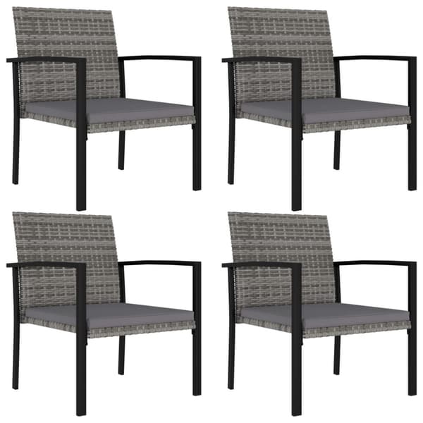 vidaXL spisebordsstole til haven 4 stk. polyrattan grå