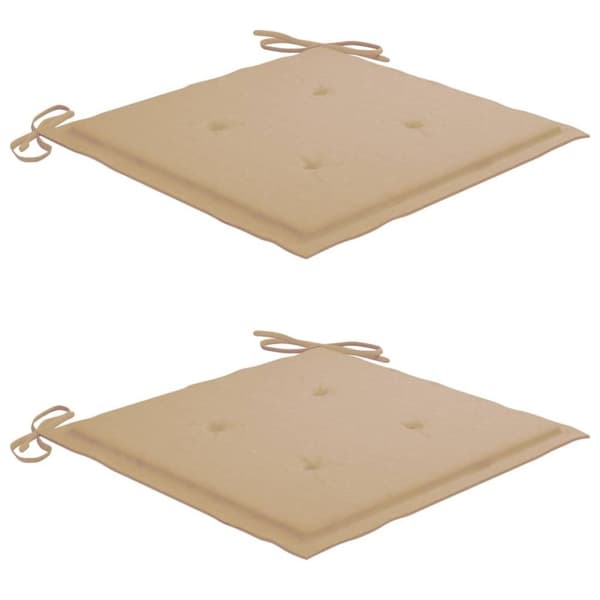 vidaXL havestole 2 stk. med beige hynder massivt teaktræ