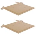 Miniatyrbillede 8 af 10: vidaXL havestole 2 stk. med beige hynder massivt teaktræ