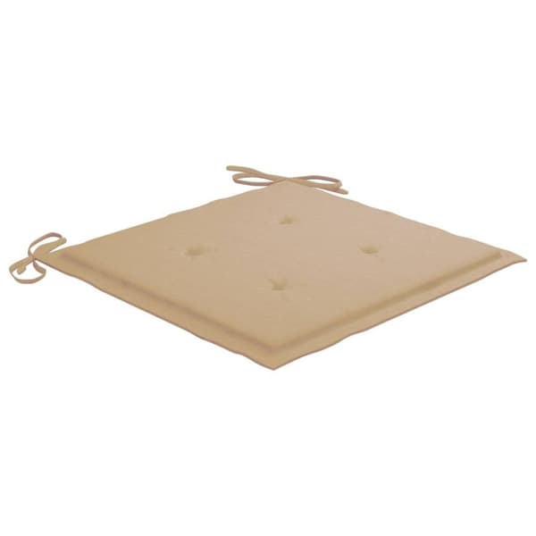 vidaXL havestole 2 stk. med beige hynder massivt teaktræ