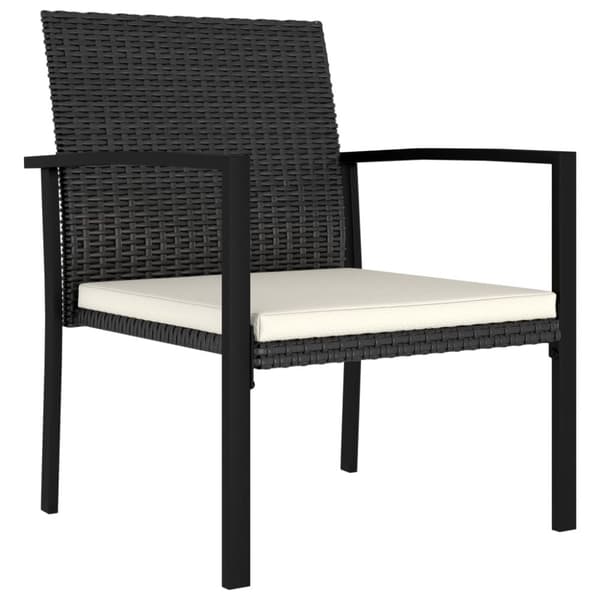 vidaXL spisebordsstole til haven 2 stk. polyrattan sort