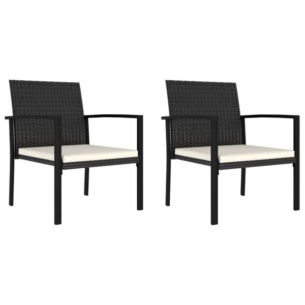 vidaXL spisebordsstole til haven 2 stk. polyrattan sort