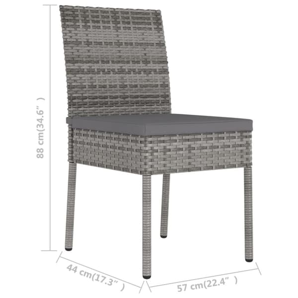 vidaXL havestole 2 stk. polyrattan grå