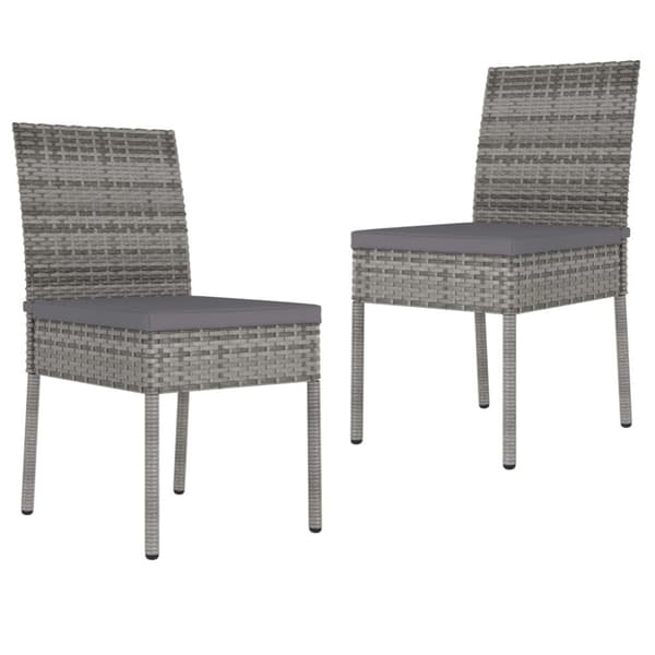 vidaXL havestole 2 stk. polyrattan grå