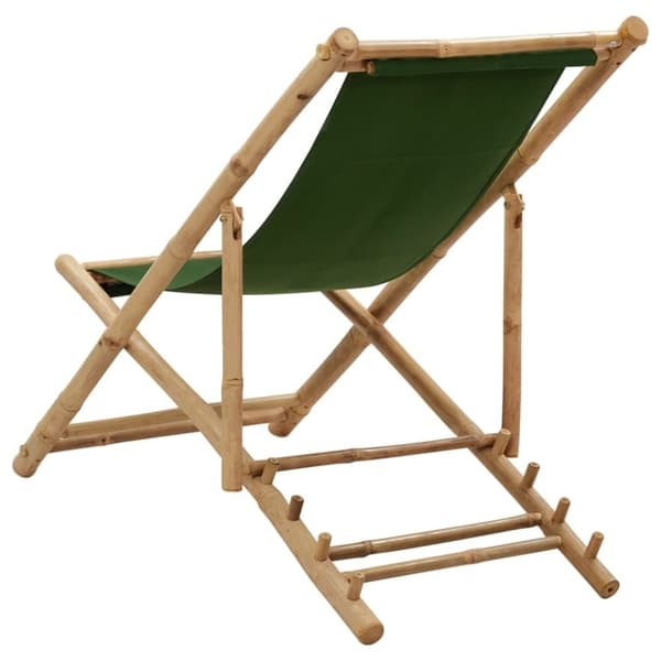 vidaXL Solstol bambu och kanvas grön