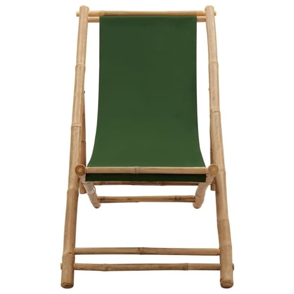 vidaXL Solstol bambu och kanvas grön