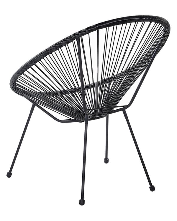 Narutuoli musta 70 x 87 x 70 cm PE-rottinki teräs lattiasuoja sisälle ulos
