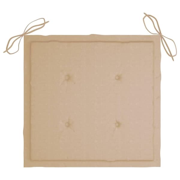 vidaXL Trädgårdsstolar med beige dynor 6 st massiv teak
