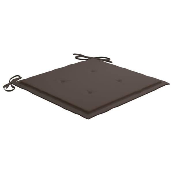 vidaXL Trädgårdsstolar med taupe dynor 2 st massivt teakträ