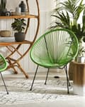 Miniatyrbild 4 av 10: Set av 2 Trädgårdstolar Grön PE Rotting Papasan Modern