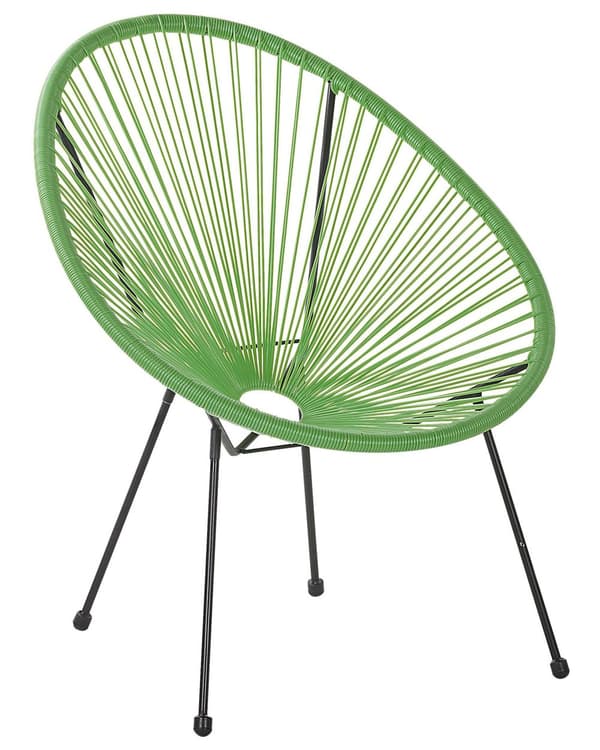 Set av 2 Trädgårdstolar Grön PE Rotting Papasan Modern