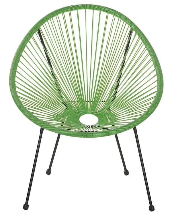 Set av 2 Trädgårdstolar Grön PE Rotting Papasan Modern