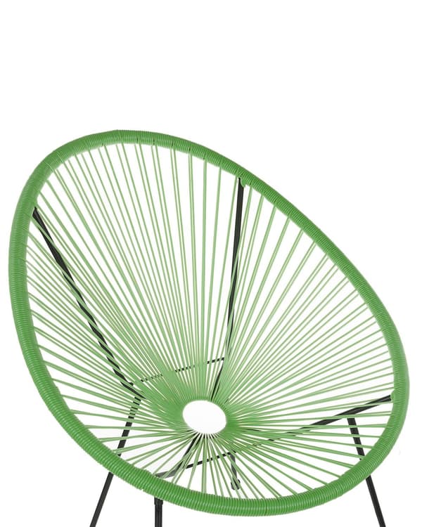 Set av 2 Trädgårdstolar Grön PE Rotting Papasan Modern