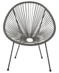 Miniatyrbild 5 av 9: Trädgårdsstol Mörkgrå PE Rotting Papasan Modern