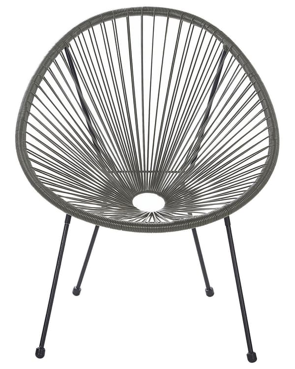 Trädgårdsstol Mörkgrå PE Rotting Papasan Modern