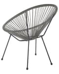 Miniatyrbild 6 av 9: Trädgårdsstol Mörkgrå PE Rotting Papasan Modern