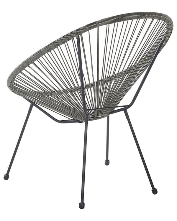 Trädgårdsstol Mörkgrå PE Rotting Papasan Modern